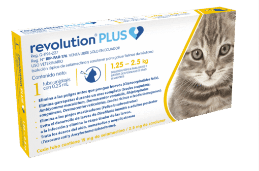 Revolution Plus 0.25 ml Gatos 1.25-2.5 Kg x 1 Tubos ame animal