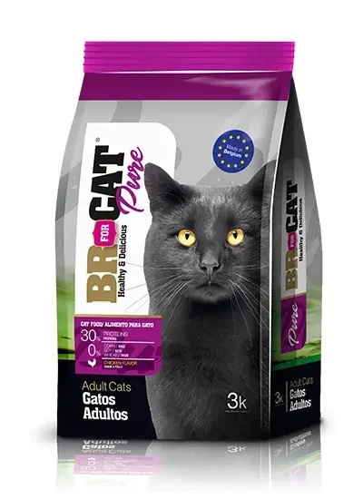 Fórmula BR® For Cat Pure Adultos Sabor Pollo está especialmente diseñado para gatos adultos moderadamente activos. Ivet fórmulas no sólo sabe bien, sino que también proporcionan un nivel óptimo de proteínas y grasas para satisfacer los requerimientos nutricionales de su gato.