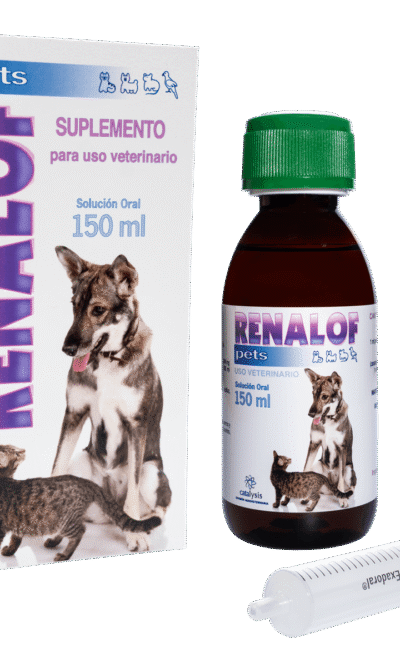 Renalof Pet Oral Suplemento Renal para Perros y Gatos Suplemento oral que apoya la función renal y el bienestar en perros y gatos. Uso recomendado como complemento bajo supervisión veterinaria.